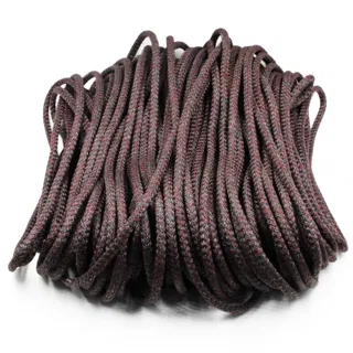 Burgundy and Grey Marl Decorative Braided Cord sample, design MT-31E9F59B, view 5