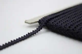 Dark Navy Blue Textured Braided Trim sample, design MT-E3BCC9D8, view 3