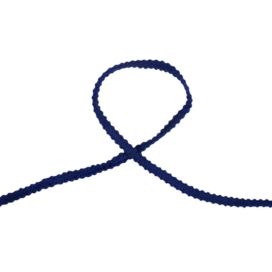 Navy Blue Braided Trim with Scalloped Edges