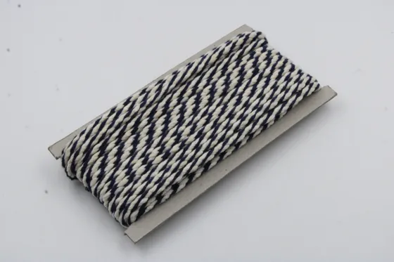 Navy Blue and Off-White Round Braided Cord