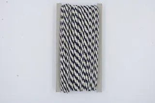 Navy Blue and Off-White Round Braided Cord sample, design MT-8185F118, view 2