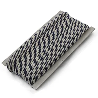 Navy Blue and Off-White Round Braided Cord sample, design MT-8185F118, view 6