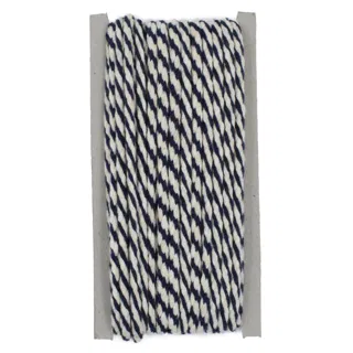 Navy Blue and Off-White Round Braided Cord sample, design MT-8185F118, view 7