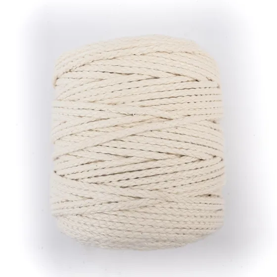 Cream Braided Cord on a Cross-Wound Roll