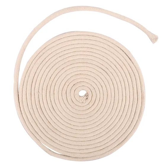 Off-White Braided Cord, Flat Coil with Arcing Tail