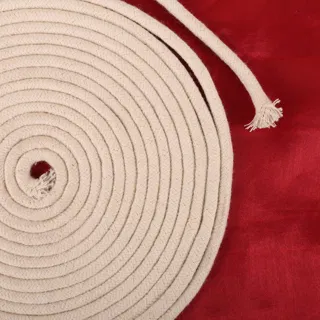 Off-White Braided Cord, Flat Coil with Arcing Tail sample, design MT-5B3C9450, view 4
