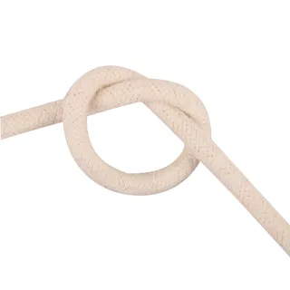 Off-White Braided Cord, Flat Coil with Frayed End sample, design MT-7AF9594C, view 2