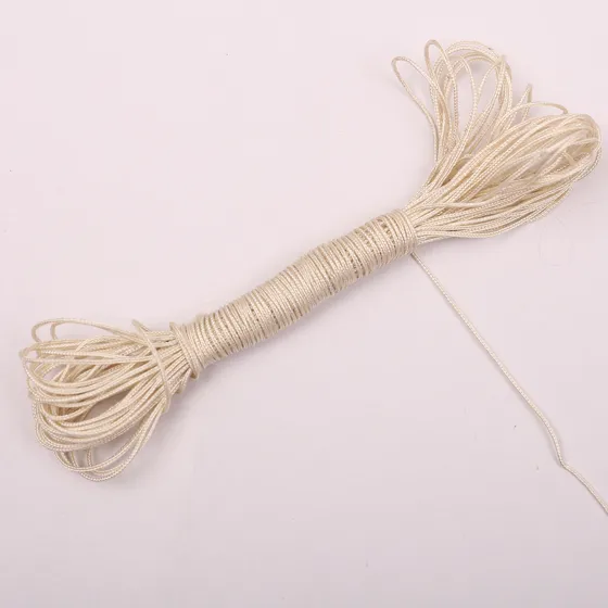 Cream Very Fine Braided Cord, Self-Wrapped Hank