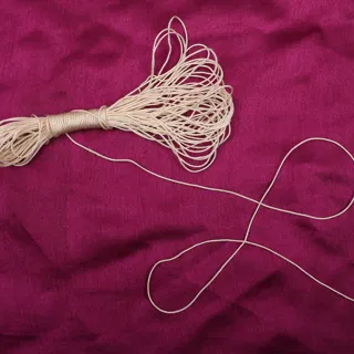 Cream Very Fine Braided Cord, Self-Wrapped Hank sample, design MT-05CB4397, view 4
