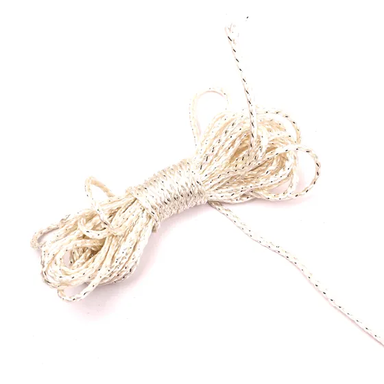 Off-White Fine Braided Cord with Dark Tracer