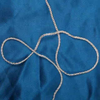 Off-White Fine Braided Cord with Dark Tracer sample, design MT-1B4FBA2E, view 4