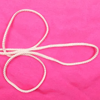 White Fine Braided Cord, Hank with Trailing Tail sample, design MT-884AA54C, view 4