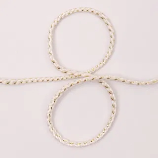 Off-White Braided Cord with Gold Metallic Tracer sample, design MT-07AC147C, view 2