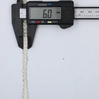 Off-White and Silver Metallic Flat Braid sample, design MT-E89AAC11, view 5