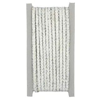 Off-White and Silver Metallic Flat Braid sample, design MT-E89AAC11, view 7