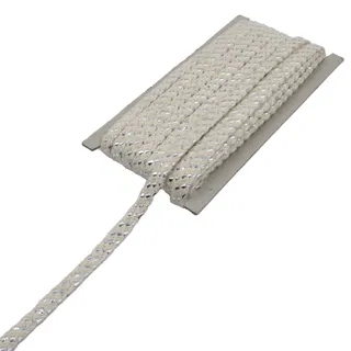 Off-White and Silver Metallic Flat Drawstring Cord sample, design MT-D1A02219, view 8