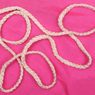 Bright White Textured Braided Cord, Zigzag Braid sample, design MT-D660880F, view 4