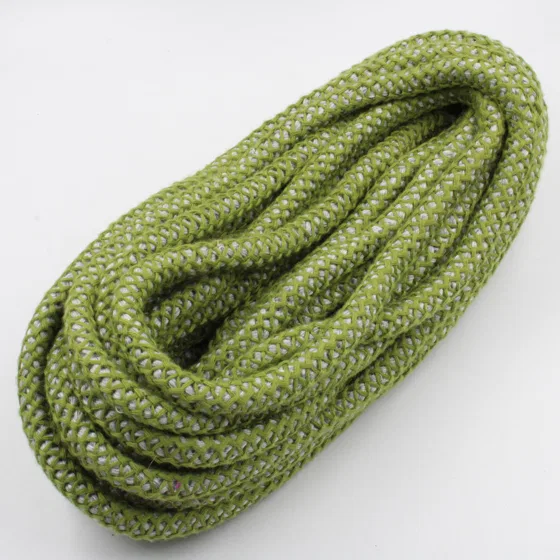 Olive Green Mesh Covered Cord with Pale Grey Core