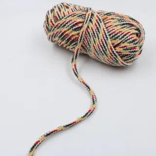 Olive Green, Off-White, Yellow and Red Flat Drawstring Cord sample, design MT-7F9B6E56, view 4