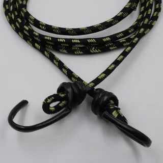 Black and Olive Green Bungee Shock Cord with Hooks sample, design MT-1C4858C6, view 2