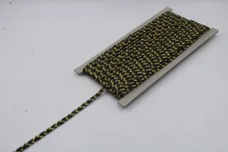 Dark Olive Green and Gold Metallic Choti Braid sample, design MT-BAB9F4CB, view 3