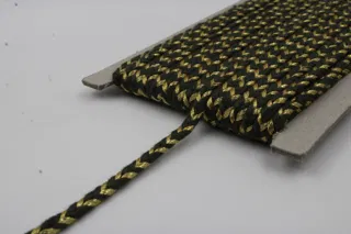 Dark Olive Green and Gold Metallic Choti Braid sample, design MT-BAB9F4CB, view 4