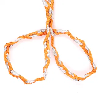Orange and Silvery Grey-White Choti Braid sample, design MT-20DB4FA3, view 2