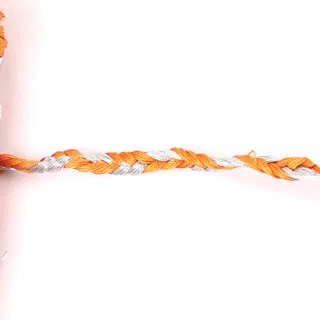 Orange and Silvery Grey-White Choti Braid sample, design MT-20DB4FA3, view 3