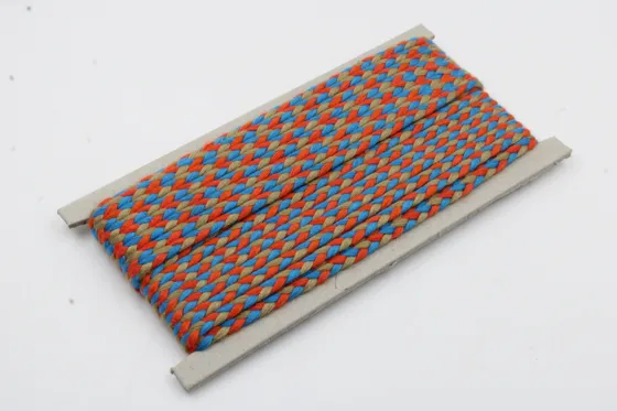 Orange, Beige and Sky Blue Flat Choti Dori Braided Trim