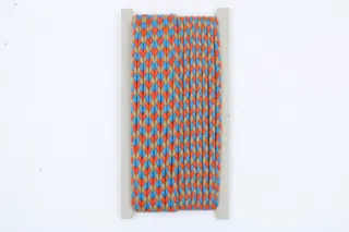 Orange, Beige and Sky Blue Flat Choti Dori Braided Trim sample, design MT-5444F3ED, view 2