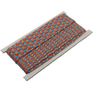 Orange, Beige and Sky Blue Flat Choti Dori Braided Trim sample, design MT-5444F3ED, view 6