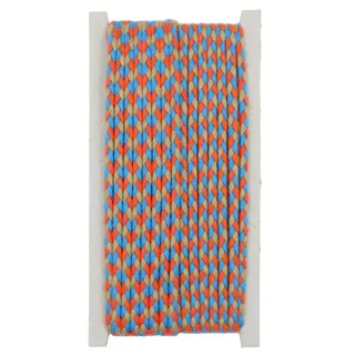 Orange, Beige and Sky Blue Flat Choti Dori Braided Trim sample, design MT-5444F3ED, view 7