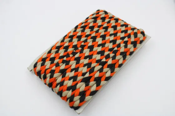 Orange, Black and Cream Chunky Choti Braid