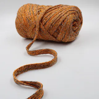 Orange, Black and White Flat Drawstring Cord sample, design MT-A8DC098E, view 3