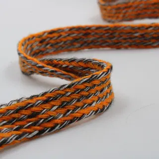 Orange, Black and White Flat Drawstring Cord sample, design MT-A8DC098E, view 4