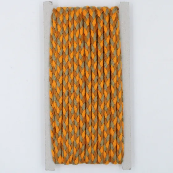Orange, Rust and Khaki Green Flat Choti Dori Braided Trim