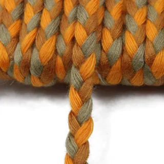 Orange, Rust and Khaki Green Flat Choti Dori Braided Trim sample, design MT-913C92D6, view 10