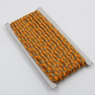 Orange, Rust and Khaki Green Flat Choti Dori Braided Trim sample, design MT-913C92D6, view 2