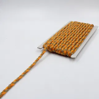 Orange, Rust and Khaki Green Flat Choti Dori Braided Trim sample, design MT-913C92D6, view 3
