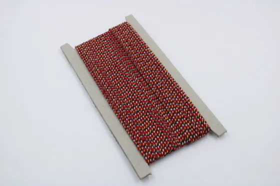 Red Multicolour Pachrangi Braided Dori