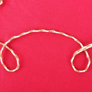 White and Pale Gold Choti Dori Braided Trim sample, design MT-9953BC01, view 4
