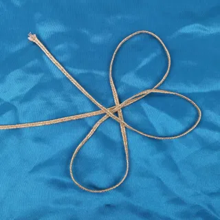 Pale Gold Metallic-Look Fine Choti Braid sample, design MT-D6ED22EE, view 4