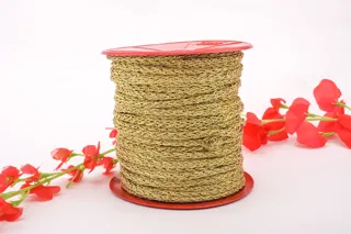Olive Gold Knitted Cord on a Red-Flanged Spool sample, design MT-9D7CD4F7-15, view 4