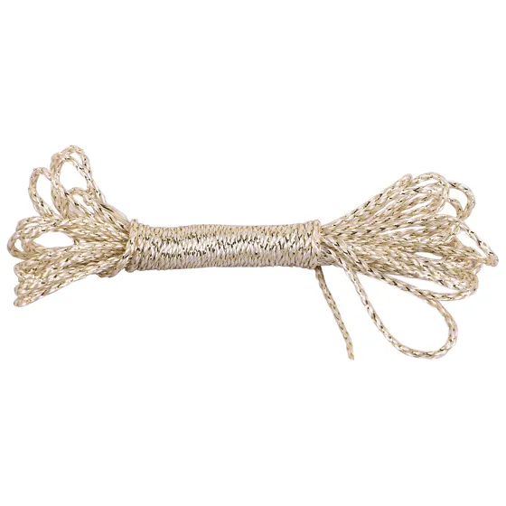 Pale Gold and Cream Metallic Braided Cord, Centre-Bound Hank
