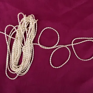 Pale Gold and Cream Metallic Braided Cord, Centre-Bound Hank sample, design MT-59CEBFD9, view 4