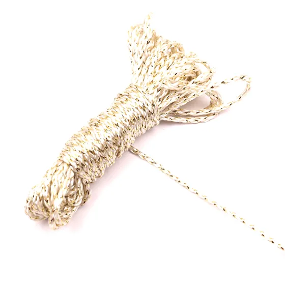Pale Cream Metallic Braided Cord, Gold Fleck
