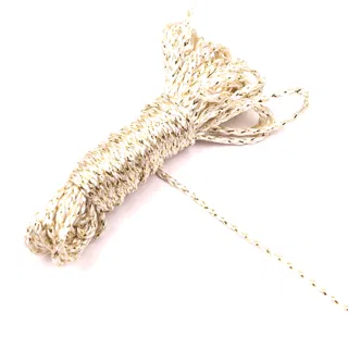 Pale Cream Metallic Braided Cord, Gold Fleck sample, design MT-70117DB8, view 2