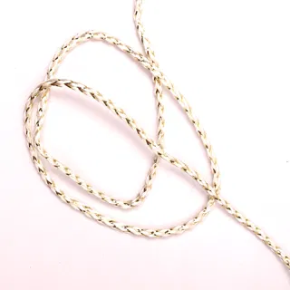 Pale Cream Metallic Braided Cord, Gold Fleck sample, design MT-70117DB8, view 3