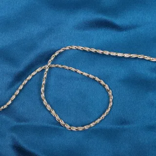 Pale Cream Metallic Braided Cord, Gold Fleck sample, design MT-70117DB8, view 5