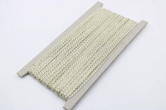 Pale Gold and Off-White Open Khajuri Braid